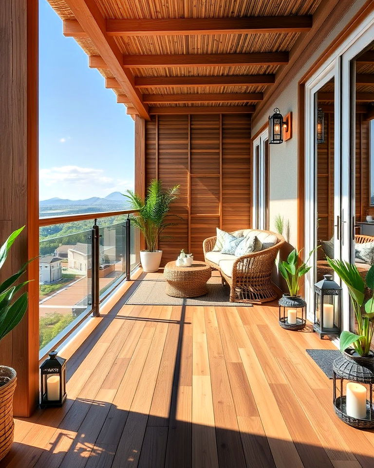 eco friendly bamboo flooring - 25 Balcony Flooring Ideas