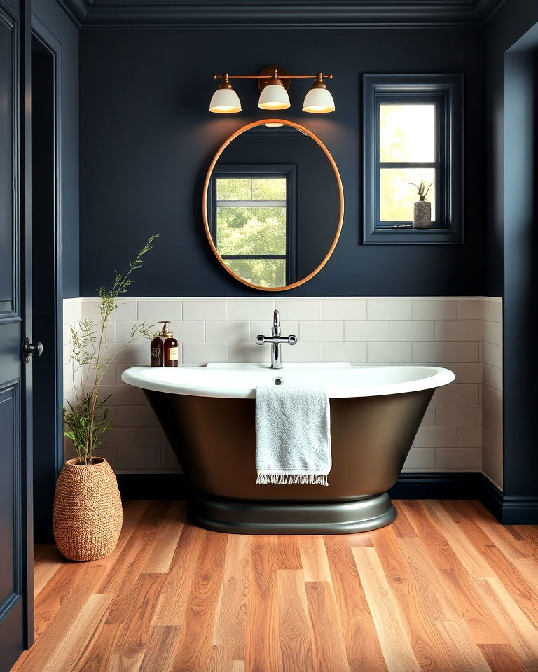 eco friendly bamboo flooring - 25 Ideas for Wood Floors in Bathrooms