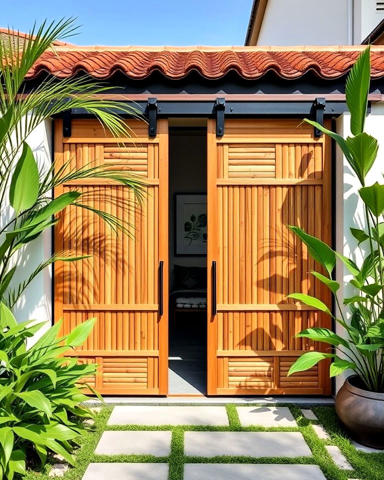eco friendly bamboo sliding gate - 30 Sliding Gate Design Ideas