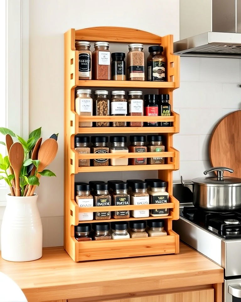 eco friendly bamboo spice rack - 40 Spice Rack Ideas