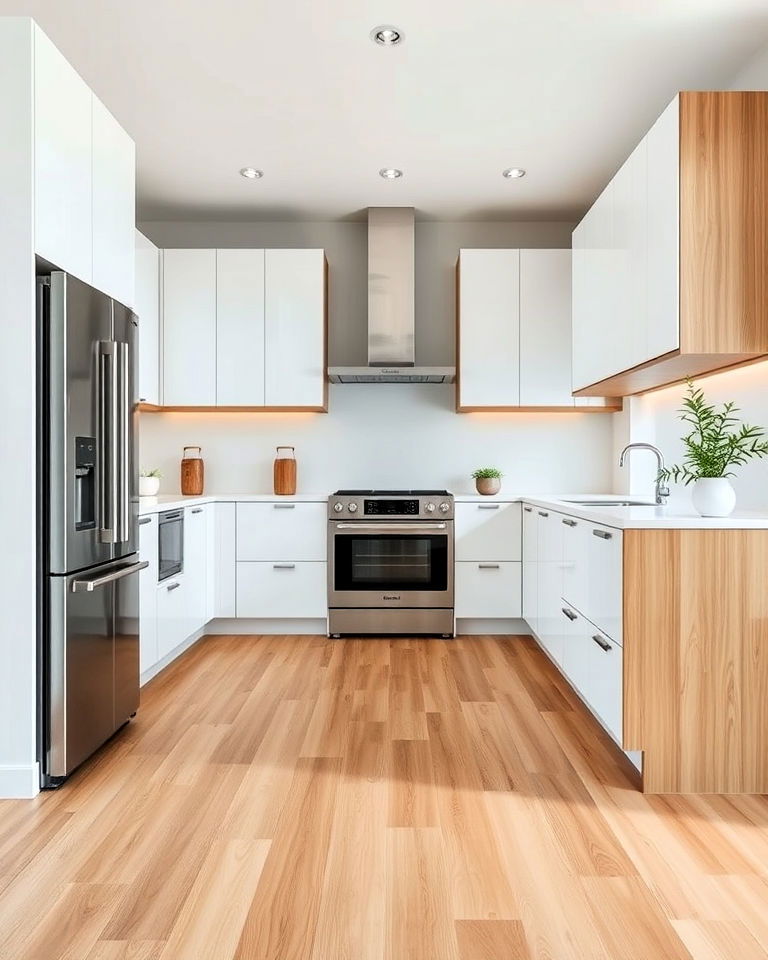 eco friendly bamboo wood floor - 15 Kitchens With Wood Floors