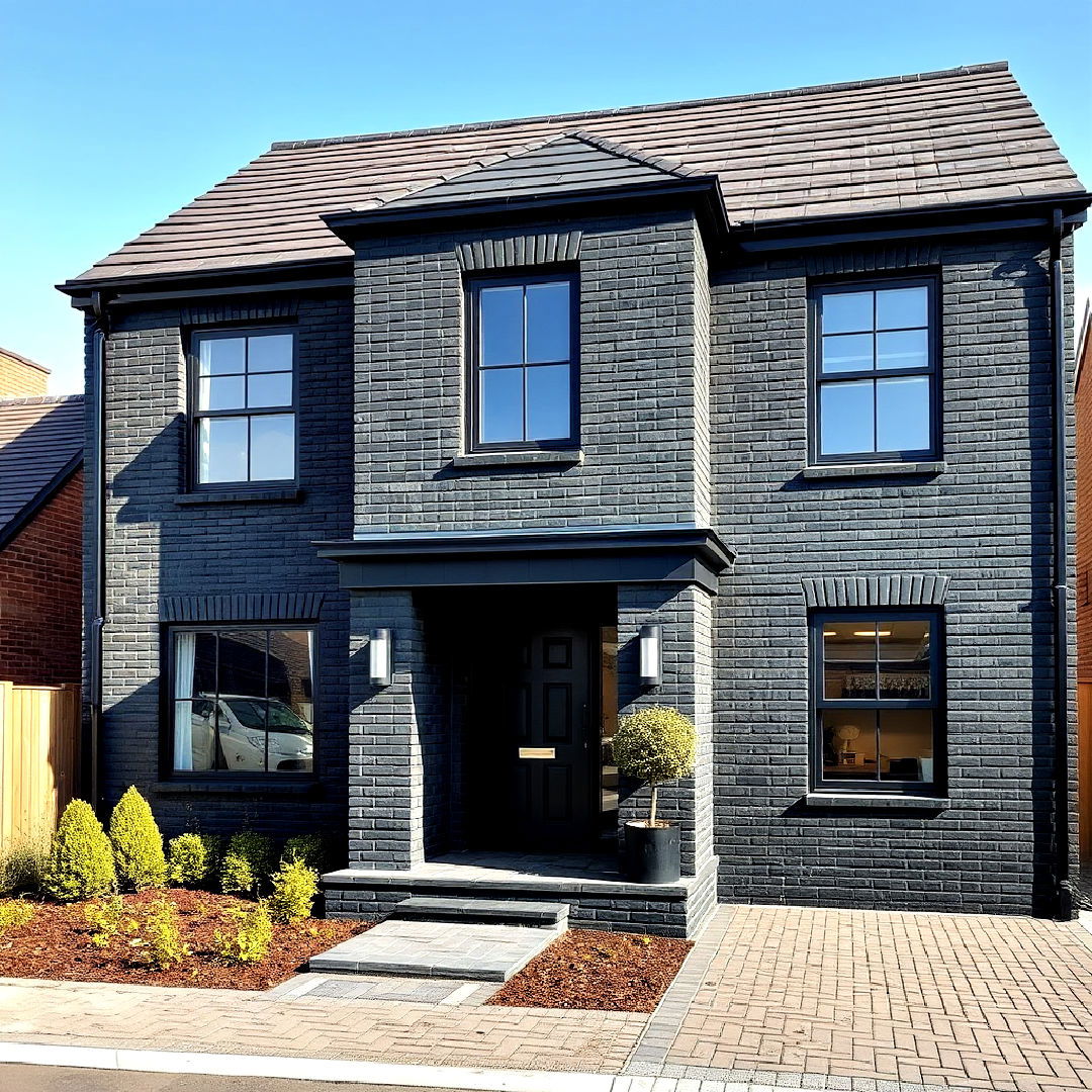 eco friendly black brick house exterior - 40 Black Brick House Exteriors
