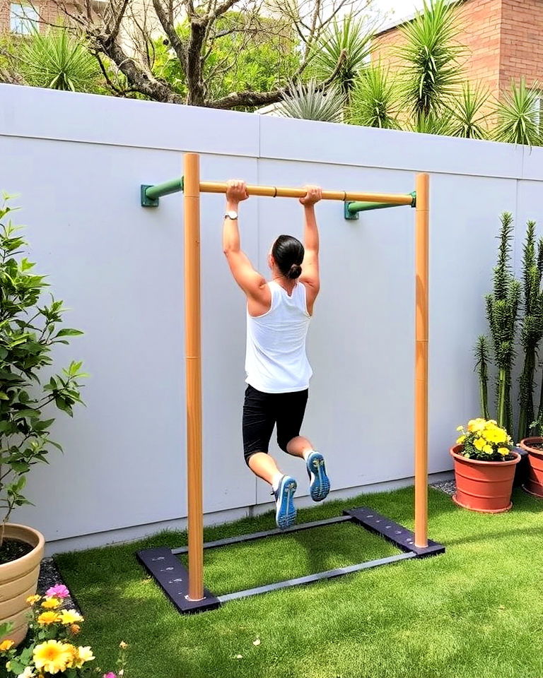 eco friendly calisthenics station for garden gym - 15 Garden Gym Ideas