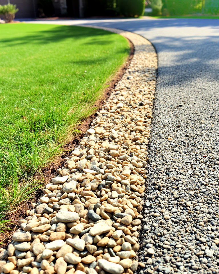 eco friendly crushed stone bands - 30 Driveway Edging Ideas