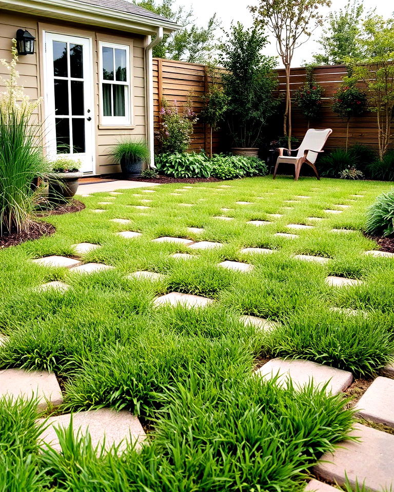 eco friendly grass and paver mix - 40 Paver Patio Ideas