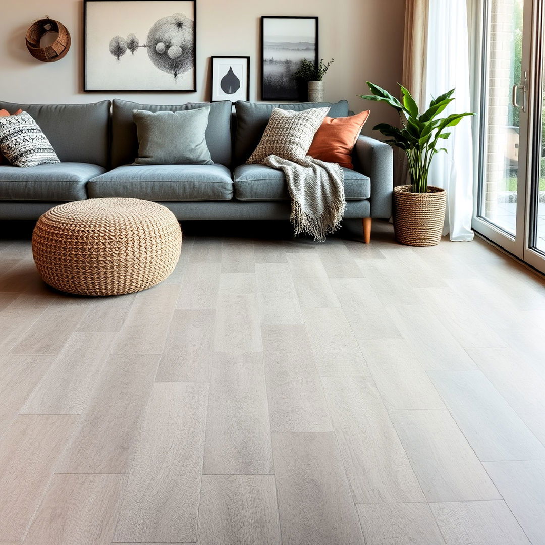 eco friendly grey cork flooring - 25 Grey Flooring Living Room Ideas