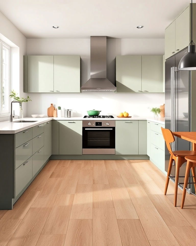 eco friendly light bamboo flooring - 20 Light Wood Floor Kitchen Ideas