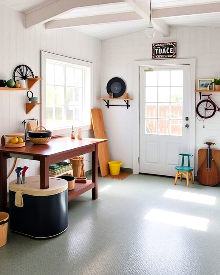 eco friendly linoleum flooring - 20 Shed Floor Ideas
