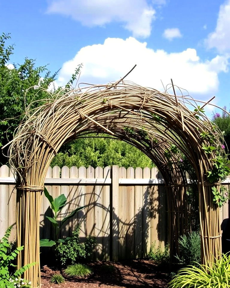 eco friendly living willow arbor - 40 Garden Arbor Ideas