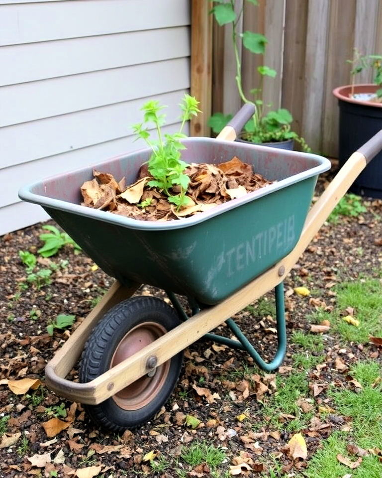 eco friendly mobile compost bin - 25 Old Wheelbarrow Ideas