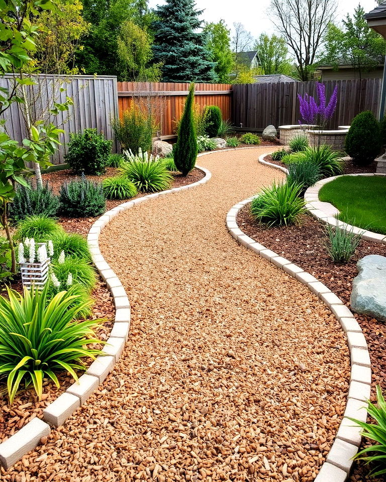 eco friendly natural mulch curved walkway - 25 Curved Walkway Ideas