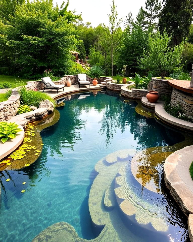 eco friendly natural swimming pool - 40 Luxury Landscaping Ideas