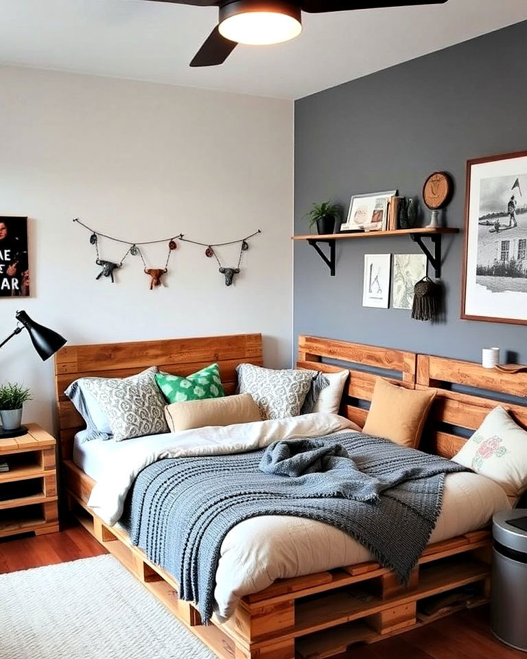 eco friendly pallet furniture bedroom - 40 Teenage Boy Bedroom Ideas