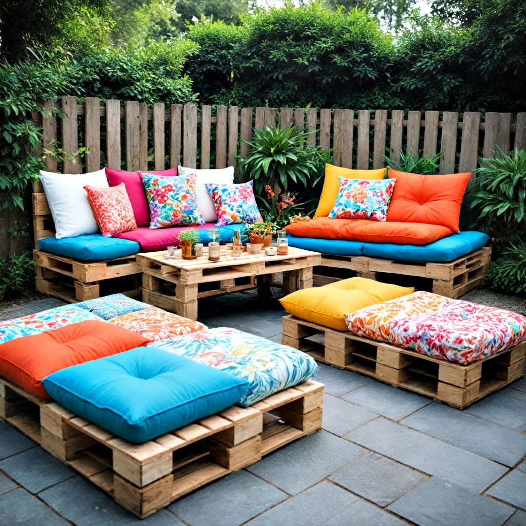 eco friendly pallet seating - 40 Outdoor Seating Ideas