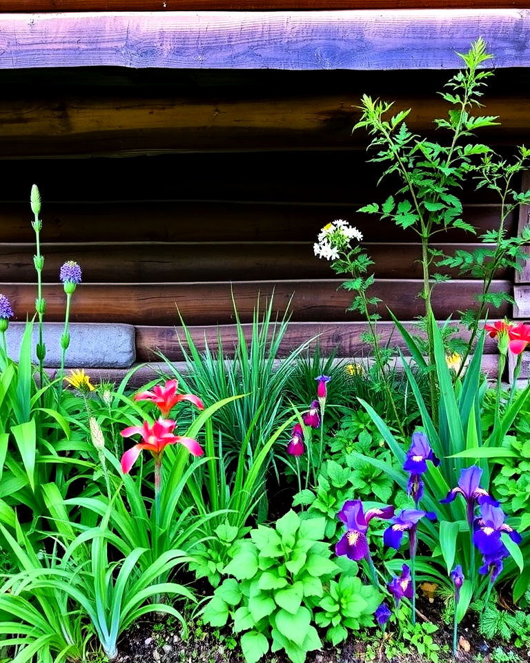 eco friendly rain garden ideas - 25 Log Cabin Landscaping Ideas