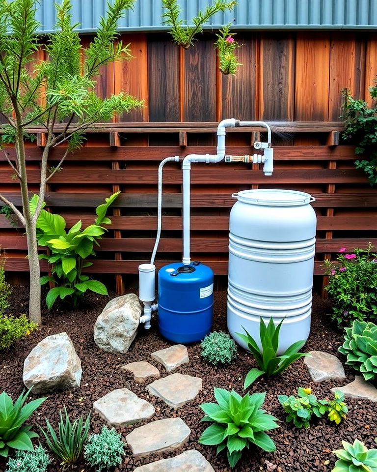 eco friendly rainwater harvesting feature - 30 Drought Tolerant Landscaping Ideas