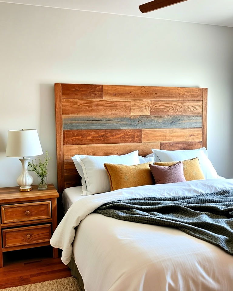 eco friendly reclaimed wood accents - 20 Magnolia Bedroom Ideas