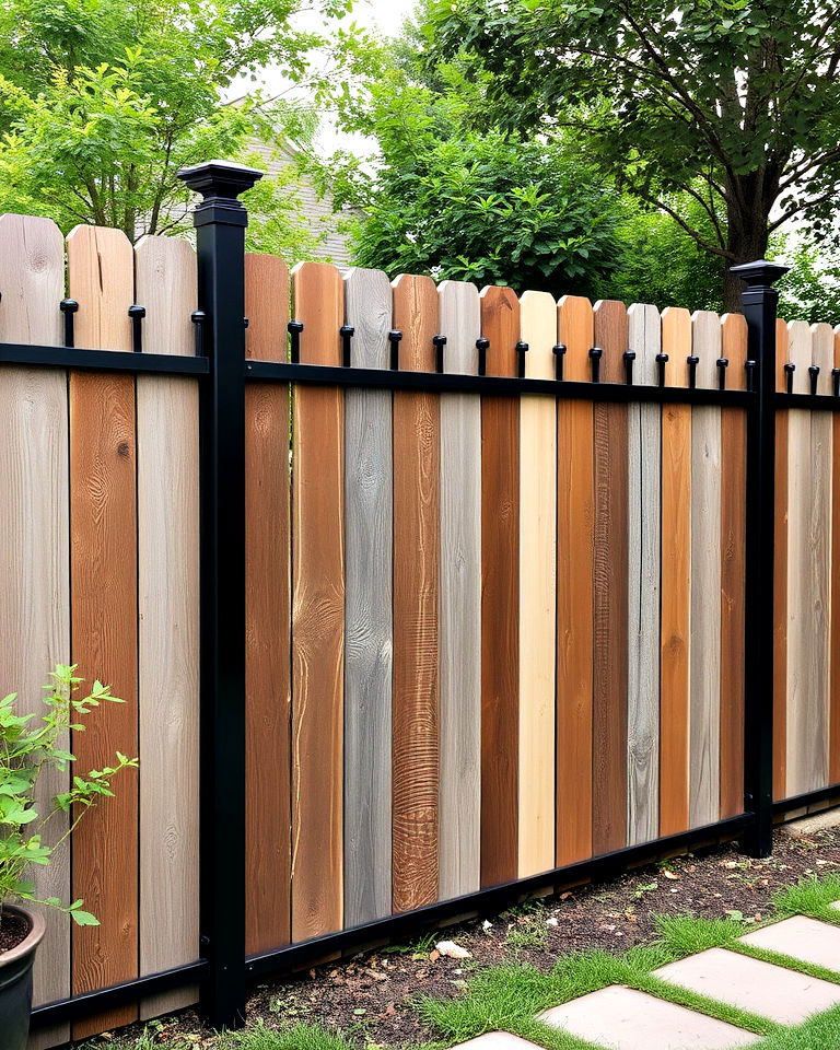 eco friendly reclaimed wood and iron fence - 25 Metal and Wood Fence