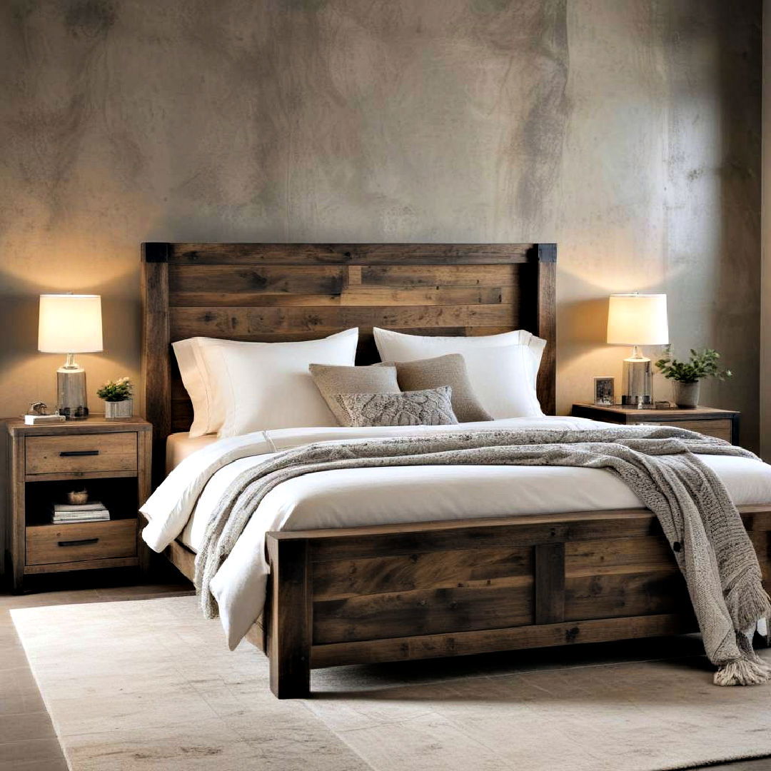 eco friendly reclaimed wood furniture - 20 Industrial Bedroom Ideas