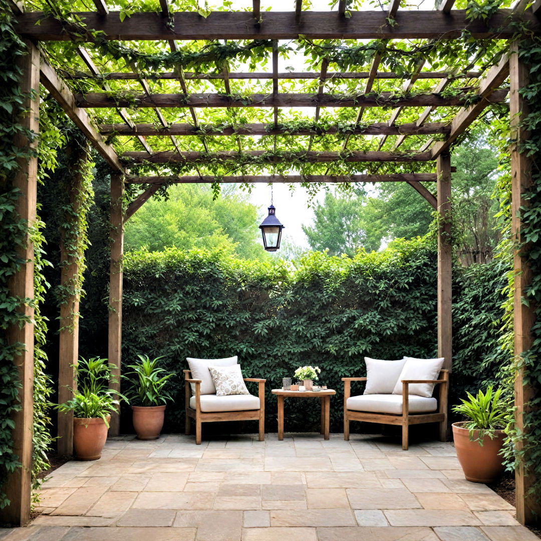 eco friendly shaded pergola with vines - 20 Modern Pergola Ideas