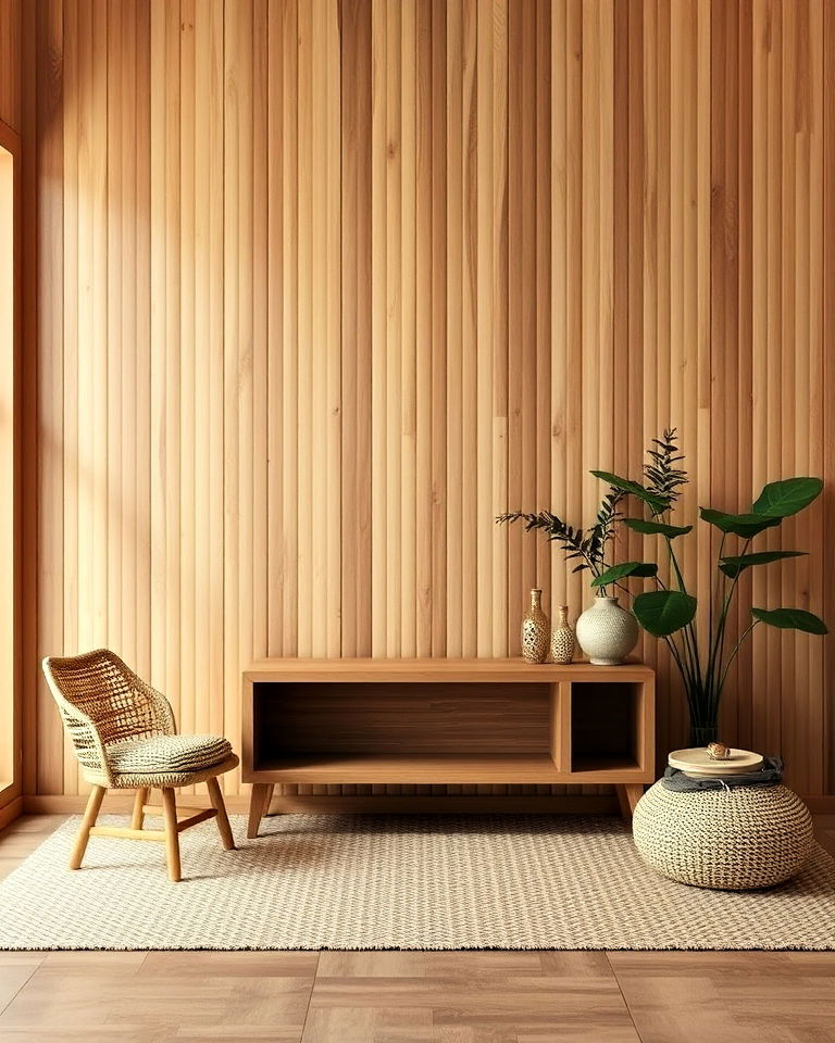 eco friendly vibe bamboo paneling - 40 Wall Paneling Ideas