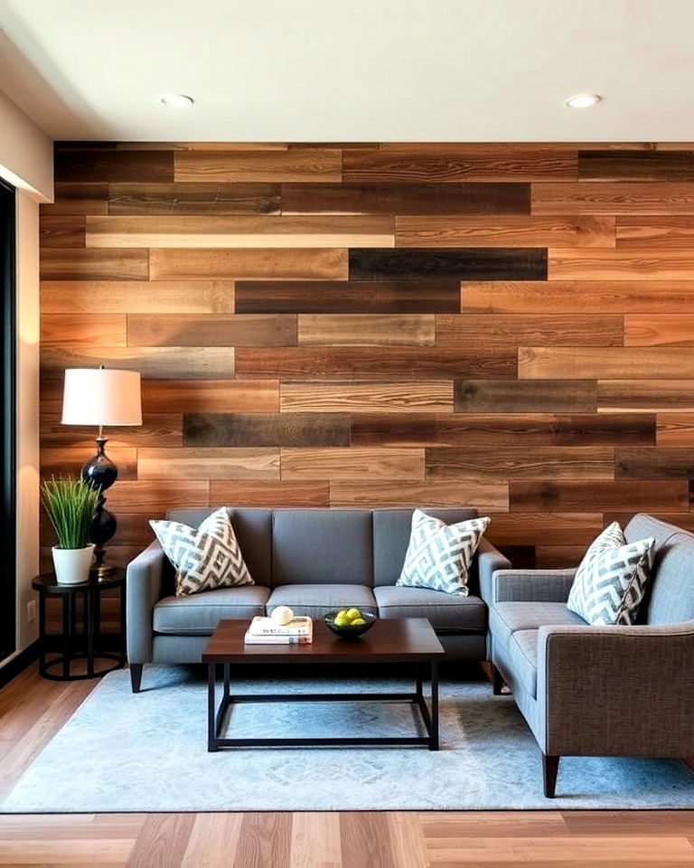 eco friendly wood paneling accent wall - 15 Basement Accent Wall Ideas