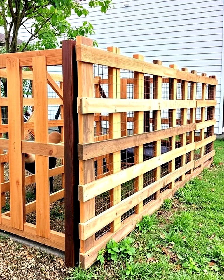 eco friendly wooden pallet fence - 25 Chicken Fence Ideas