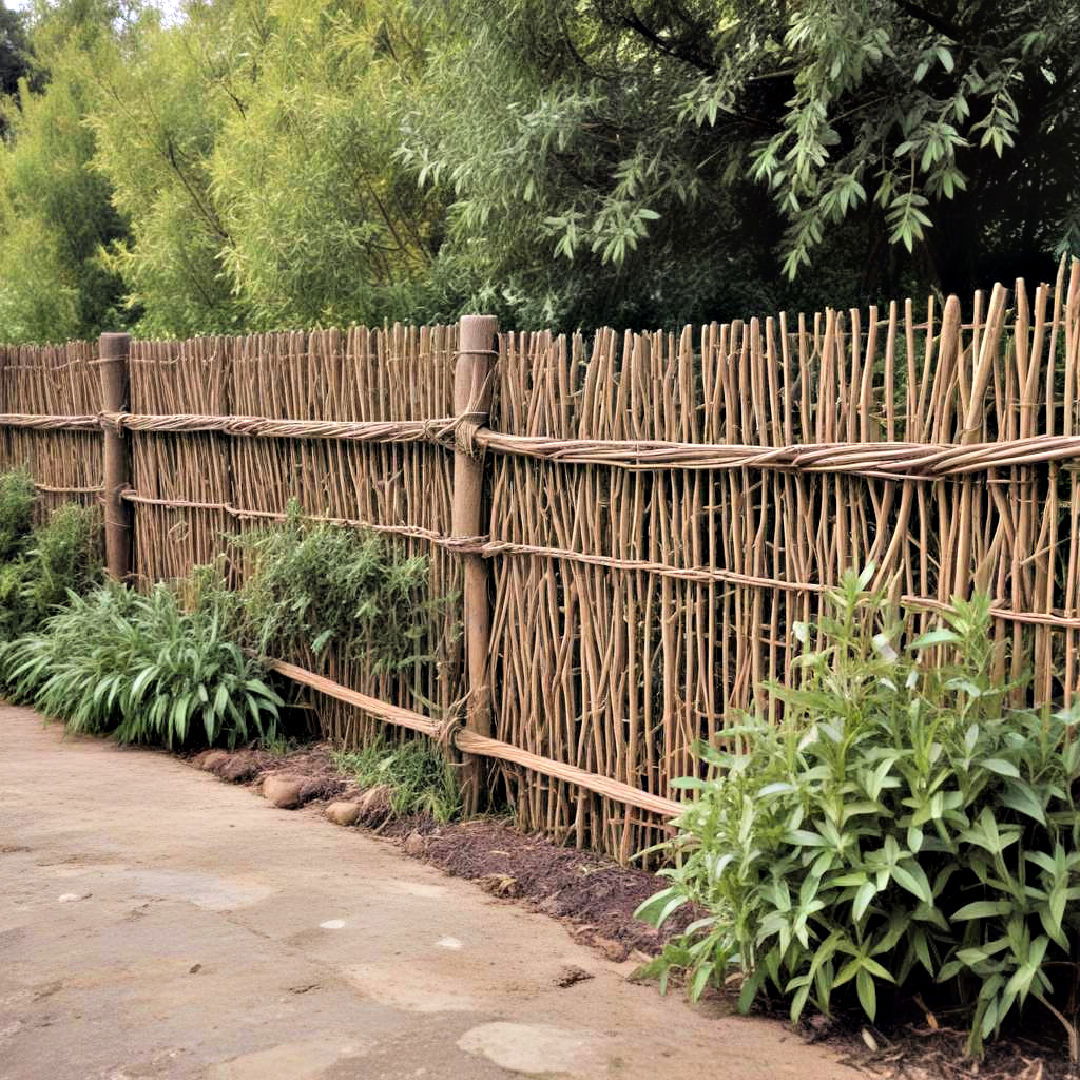 eco friendly woven willow branches - 40 Garden Fence Ideas