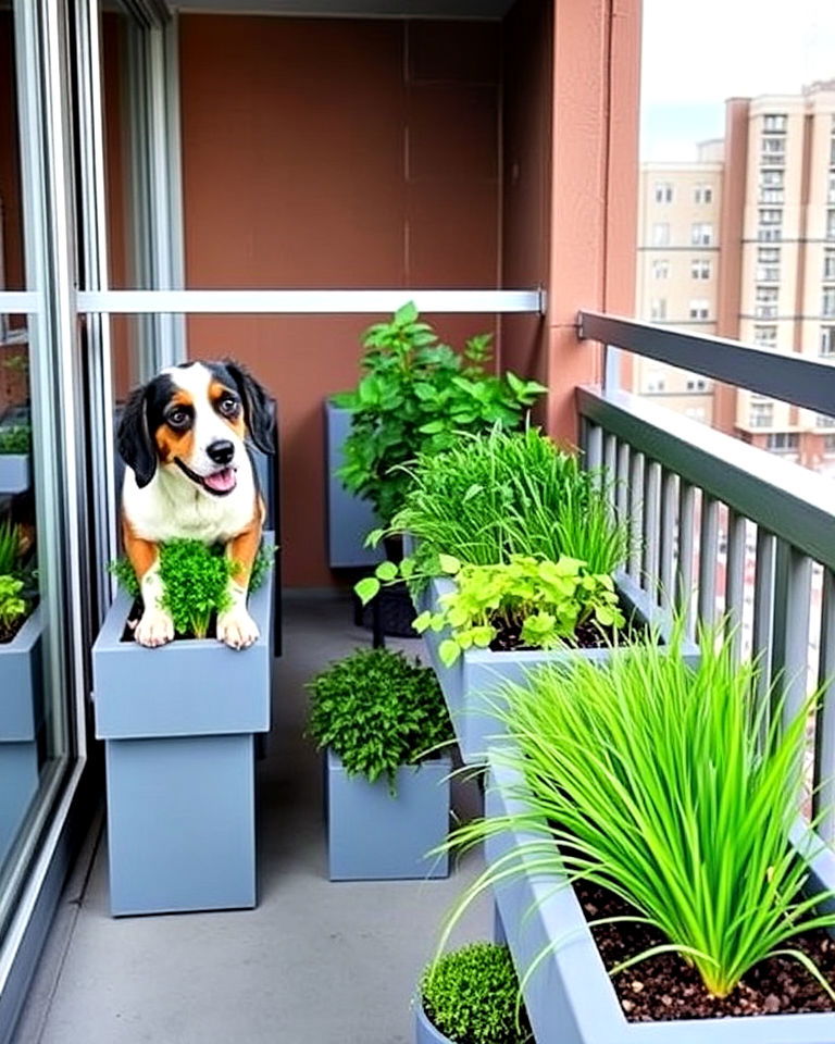 edible plants for elevated balcony garden - 20 Dog Balcony Ideas