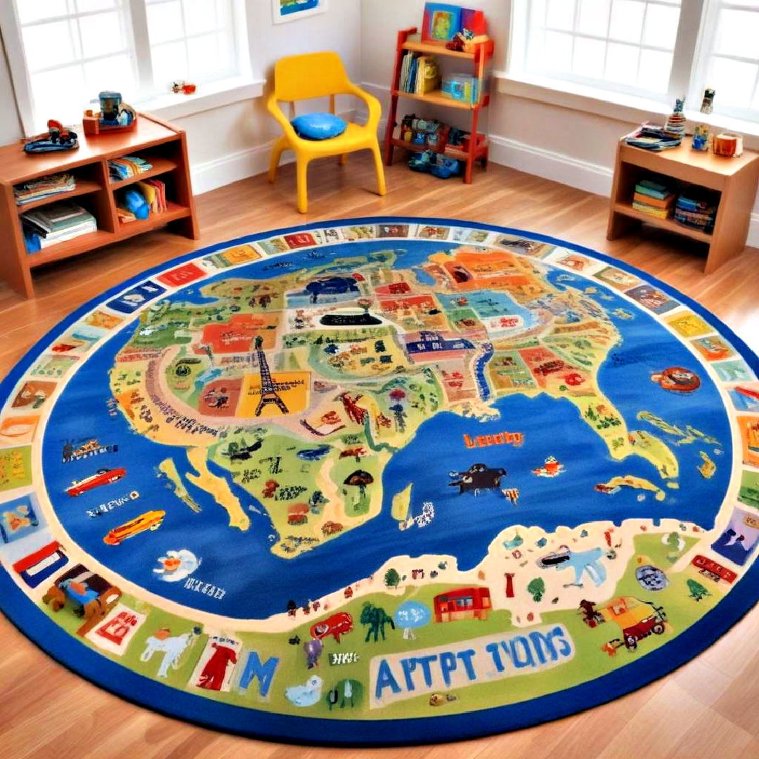 educational rug to combine learning and play - 40 Boys Room Ideas