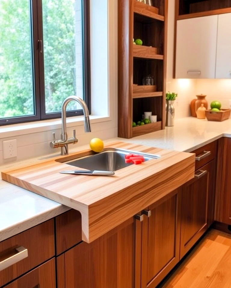 efficient built in cutting board - 25 Dream Kitchen Ideas