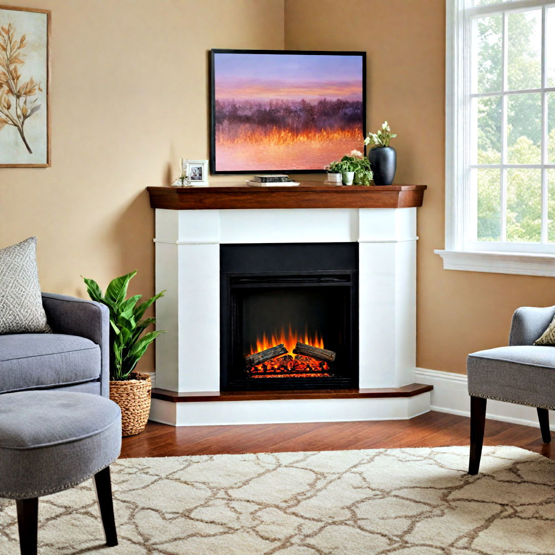 electric corner fireplace for modern homes - 25 Corner Fireplace Ideas