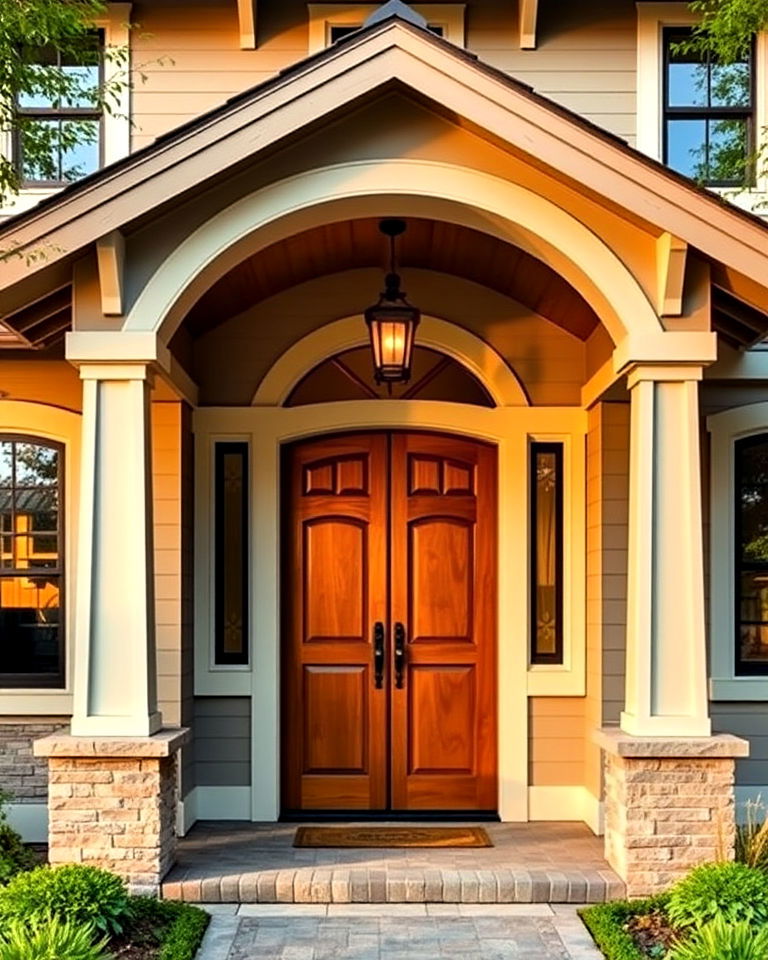 elegant arched doorway for craftsman home - 40 Craftsman Style House Exterior Ideas