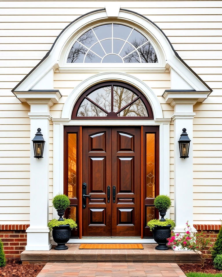 elegant arched doorway with fanlight - 20 Colonial Front Door Ideas