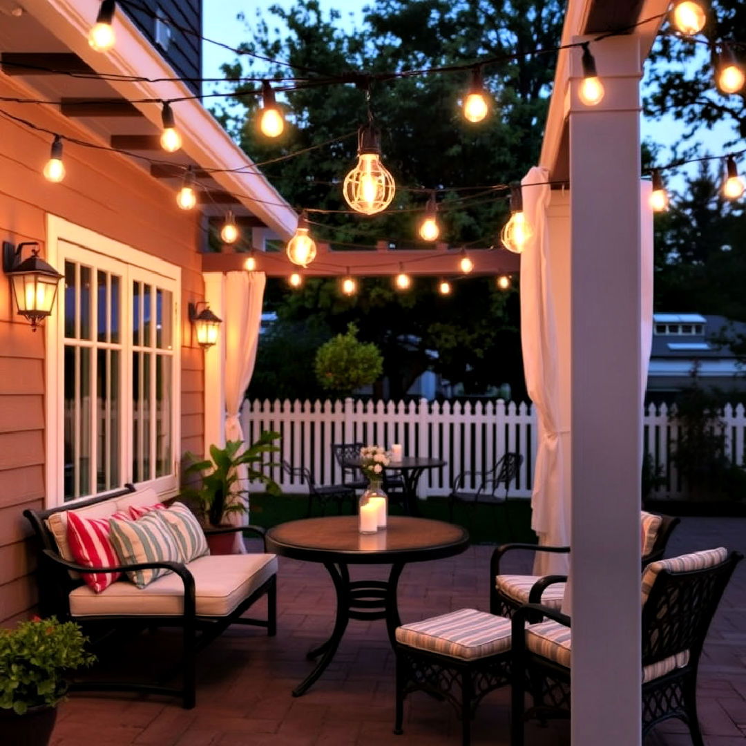 elegant bistro string lights - 40 Patio String Light Ideas
