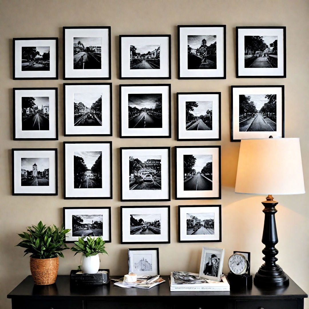elegant black and white gallery wall - 40 Gallery Wall Ideas
