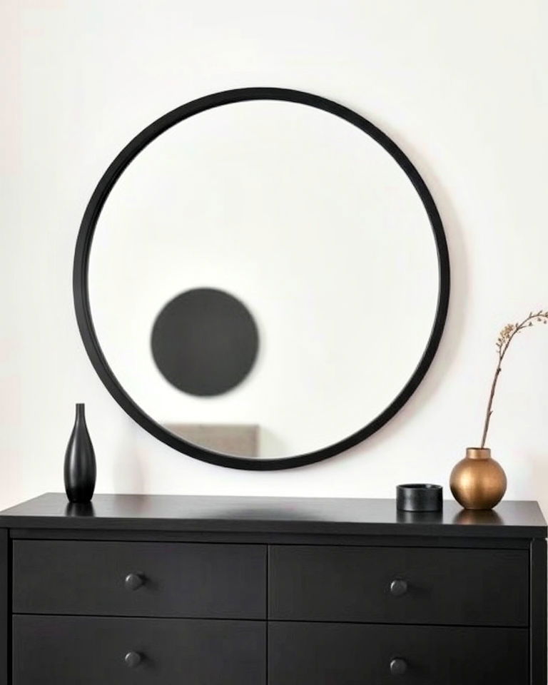 elegant black framed mirror - 20 Mirror Over Dresser Ideas