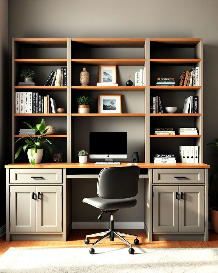 elegant bookshelves with cabinets - 20 Office Storage Ideas