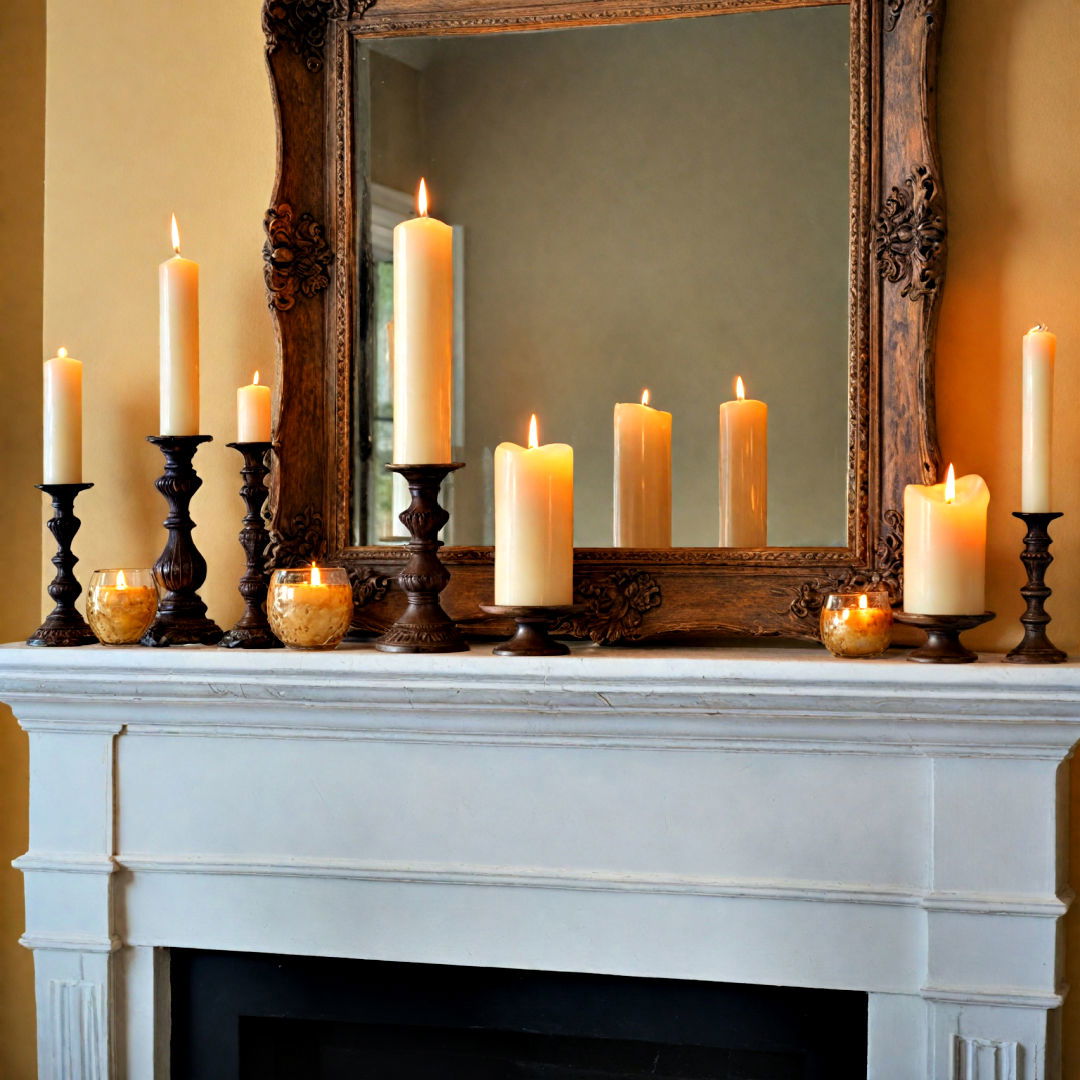 elegant candle display mantel decor - 40 Mantel Decor Ideas