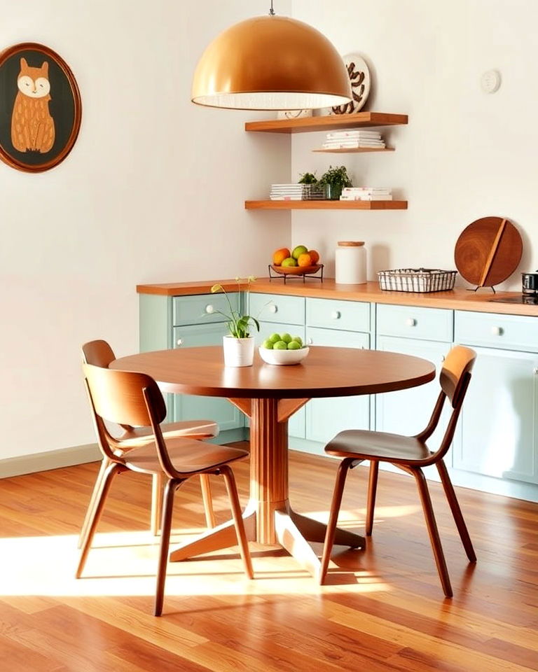 elegant circular dining table - 40 Mid-century Modern Kitchen Ideas