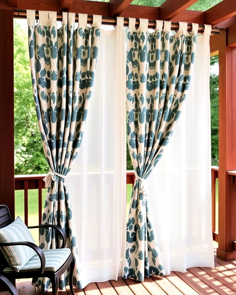 elegant colorful outdoor curtains - 25 Deck Decorating Ideas