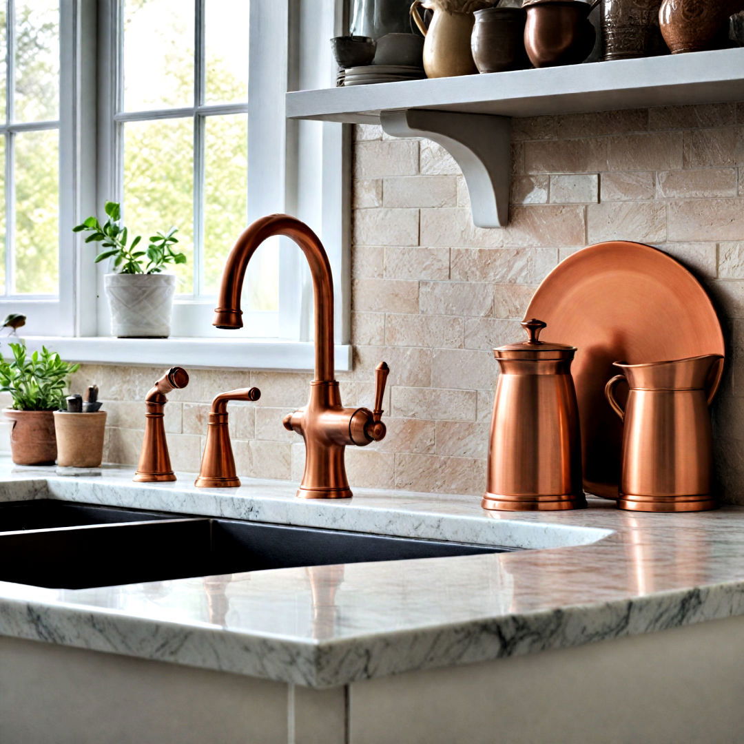 elegant copper accent - 40 Kitchen Decor Ideas