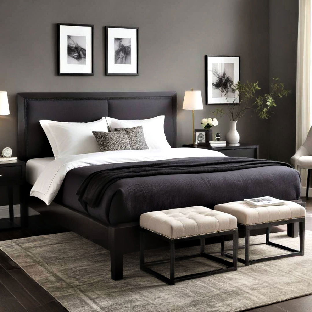 elegant dark bed frame - 25 Dark Bedroom Ideas