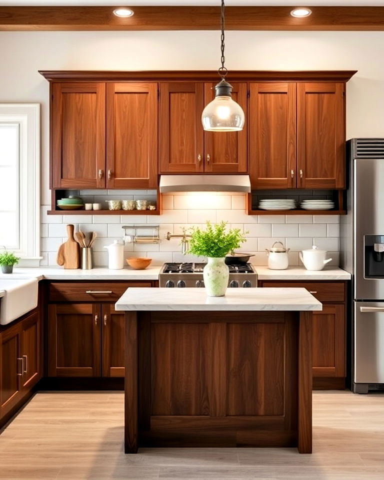 elegant dark oak shaker cabinets - 30 Dark Wood Kitchen Cabinets