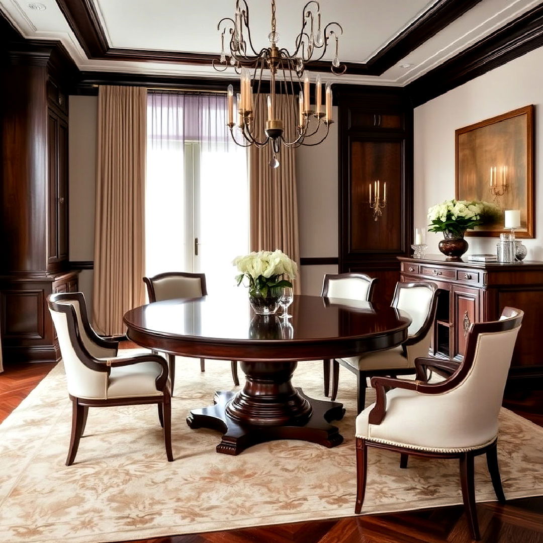 elegant dark wood furniture - 40 Luxury Dining Room Ideas