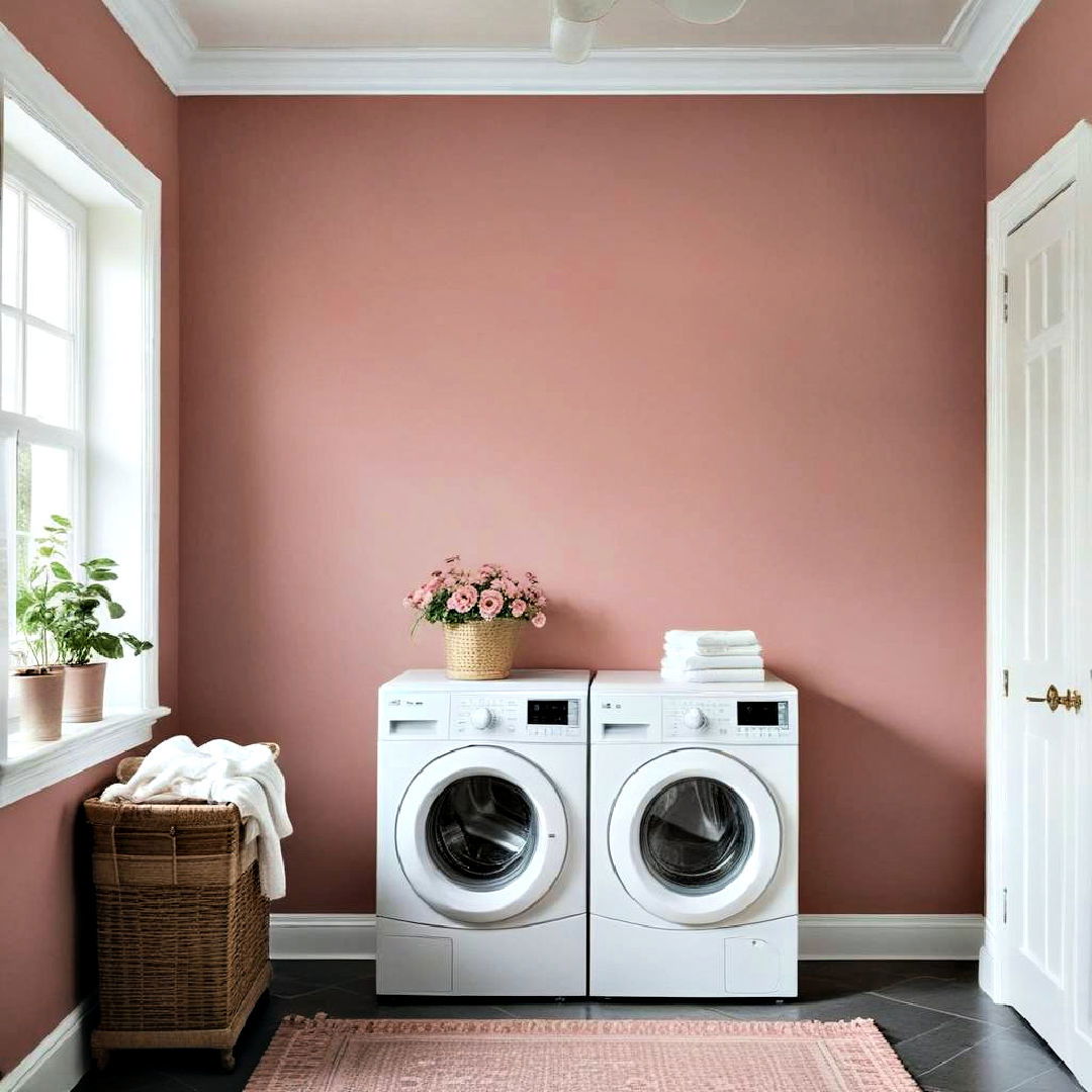 elegant dusty rose paint - 25 Laundry Room Paint Ideas