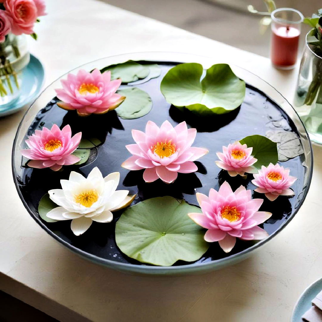 elegant floating flower bowl - 25 Spring Centerpiece Ideas