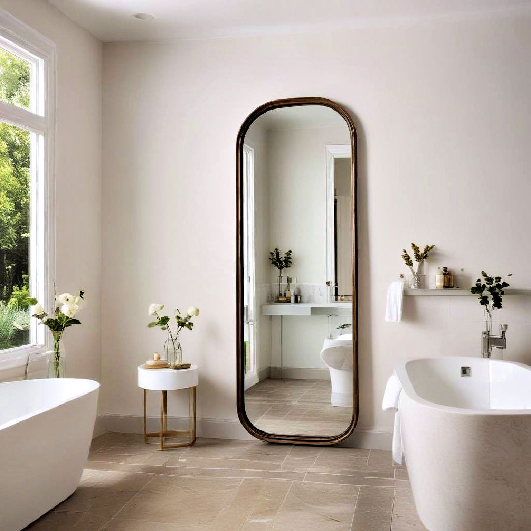 elegant full length mirror - 20 Pool Bathroom Ideas