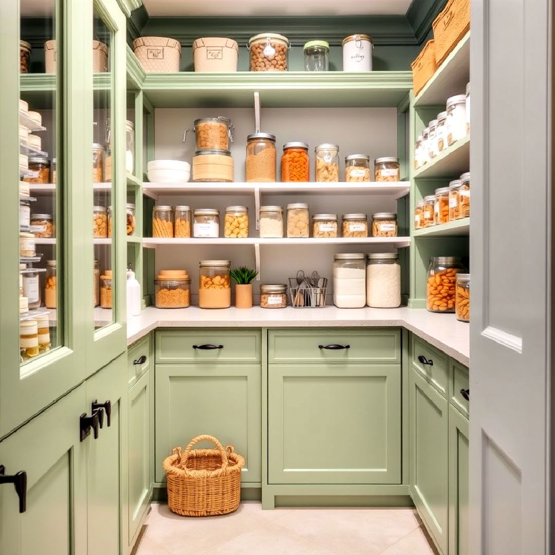 elegant functional pantry - 40 Sage Green Paint Color Ideas