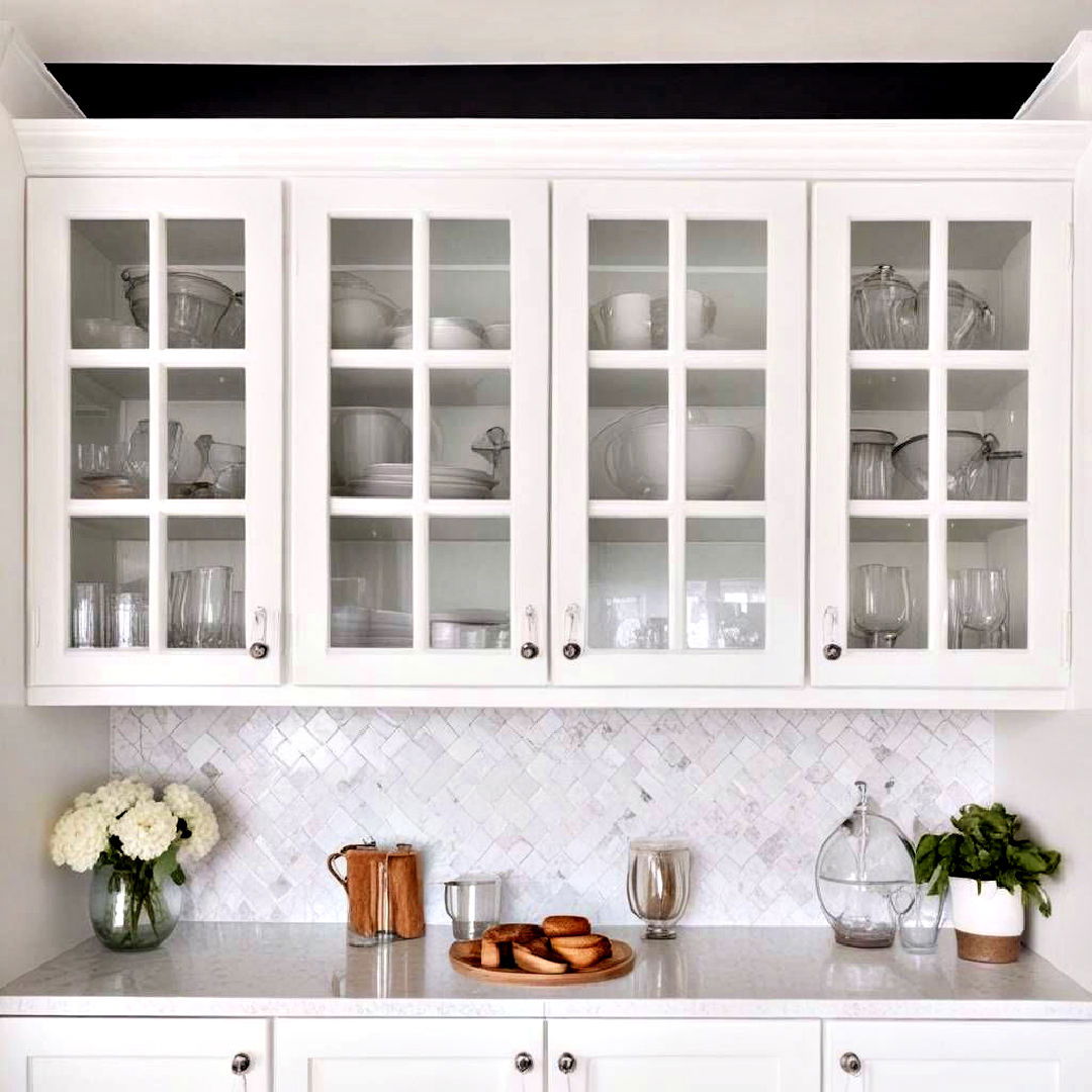 elegant glass cabinet doors - 40 Kitchen Decor Ideas